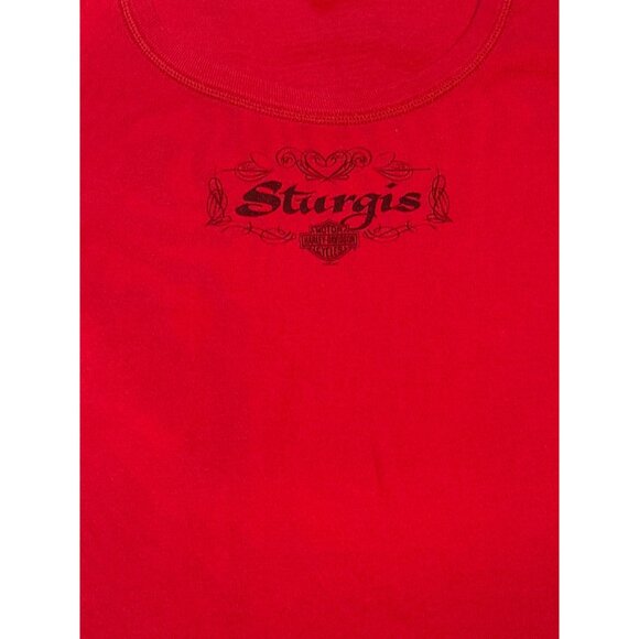 Harley-Davidson Womens Sturgis, SD Red T-Shirt L Cotton Scoop Neck Graphic Tee - Picture 4 of 10